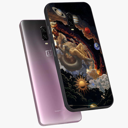 Galactic Divine God Glass Case displayed in angled mockup highlighting powerful celestial deity illustration with galactic aesthetic.
