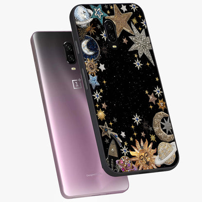 Galactic Jewel Stars Glass Case displayed in angled mockup highlighting shining celestial star design with cosmic aesthetic style.