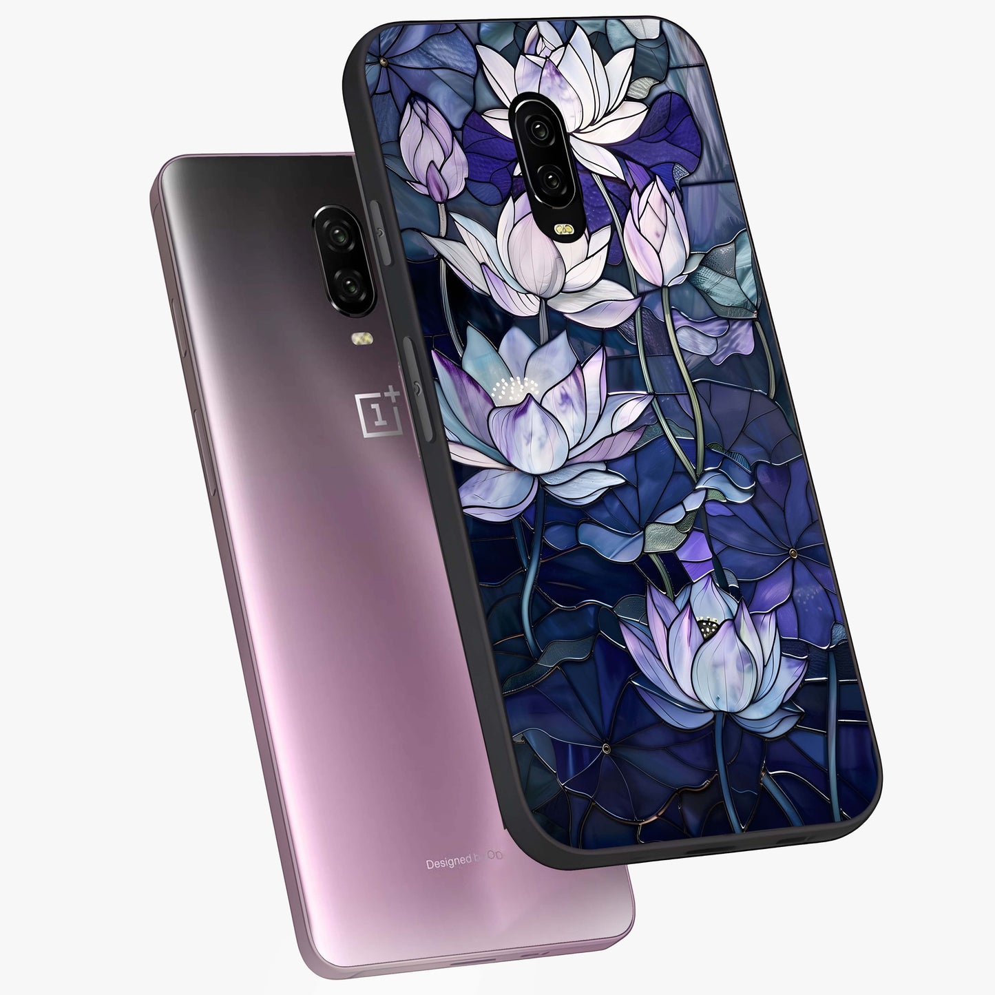 Gloss Petal Rush Glass Case displayed in angled mockup highlighting vibrant petal design with elegant floral aesthetic.