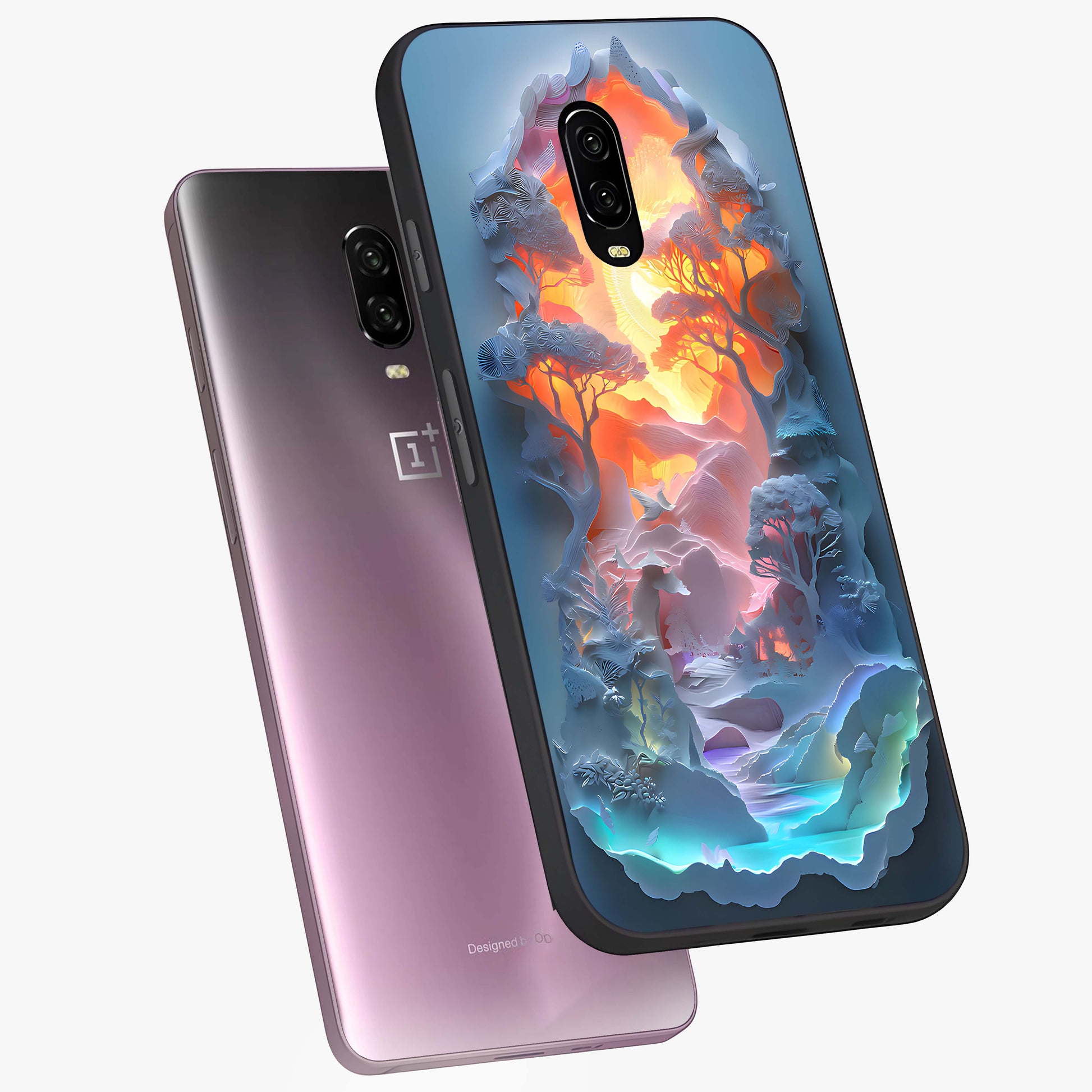 Glow Forest Portal Glass Case displayed in angled mockup highlighting mystical forest design with magical glowing aesthetic.