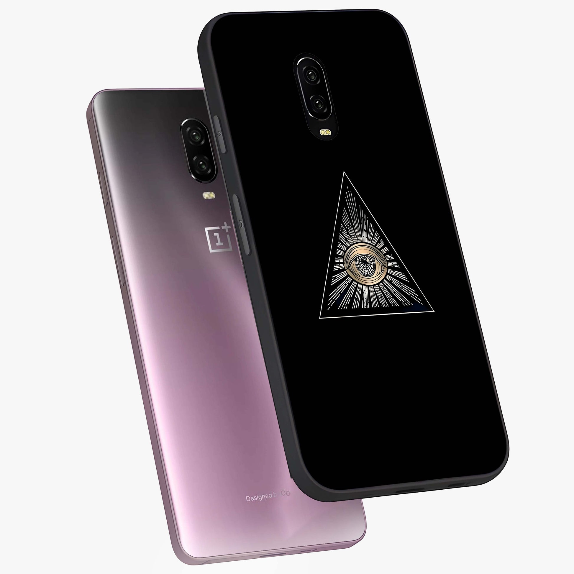 Illuminati Evil Glass Case displayed in angled mockup highlighting dark occult inspired design with bold aesthetic style.