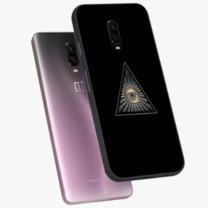 Illuminati Evil Glass Case displayed in angled mockup highlighting dark occult inspired design with bold aesthetic style.