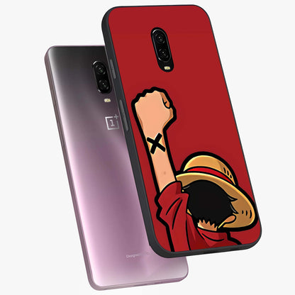 Luffy X Spirit Glass Case displayed in angled mockup highlighting powerful anime design with energetic action aesthetic.