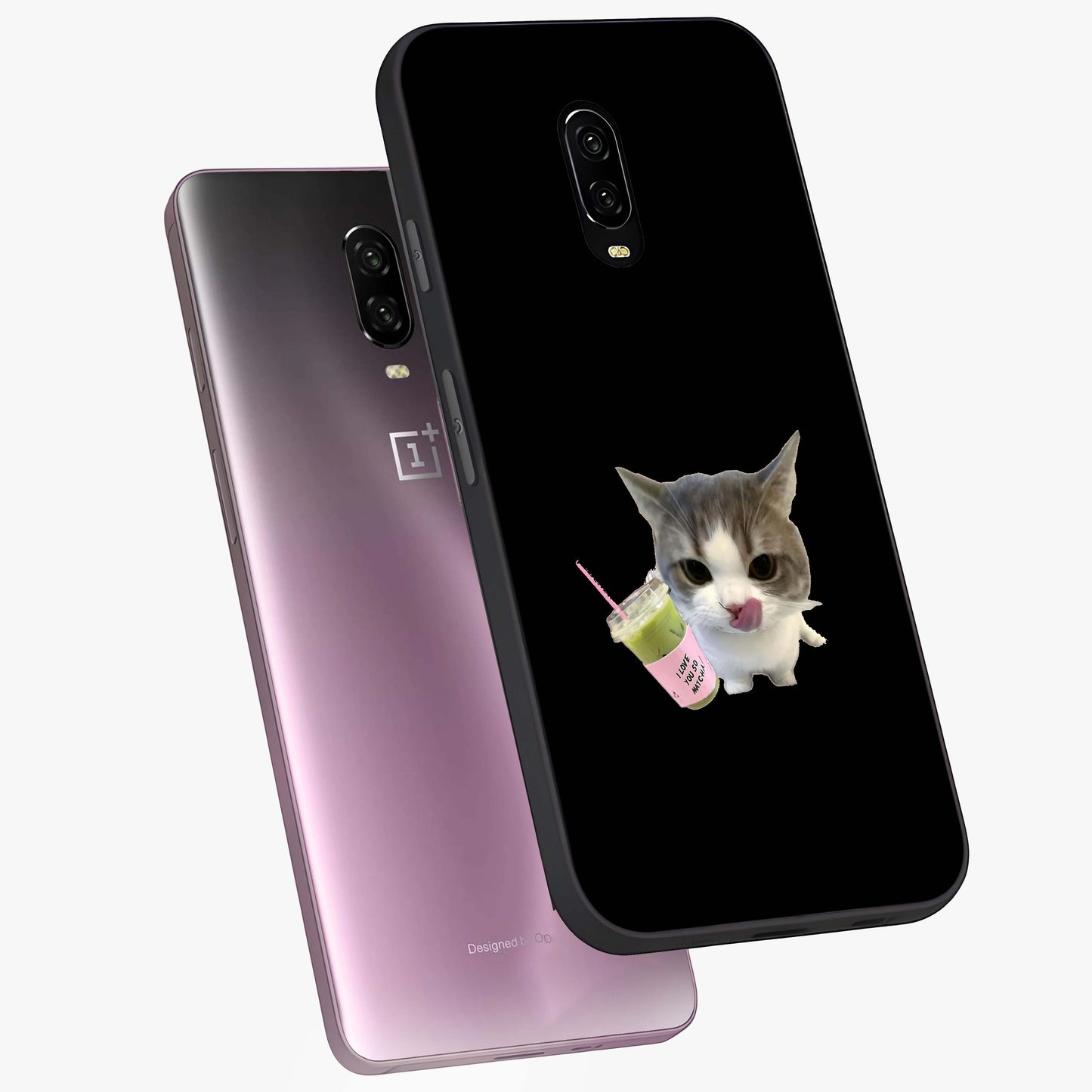 Matcha Cat Style Glass Case displayed in angled mockup highlighting playful feline design with pastel matcha aesthetic.