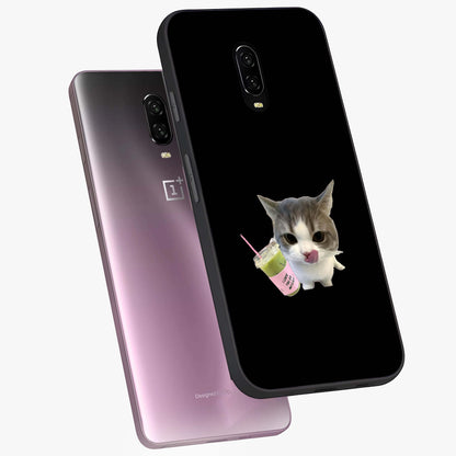 Matcha Cat Style Glass Case displayed in angled mockup highlighting playful feline design with pastel matcha aesthetic.