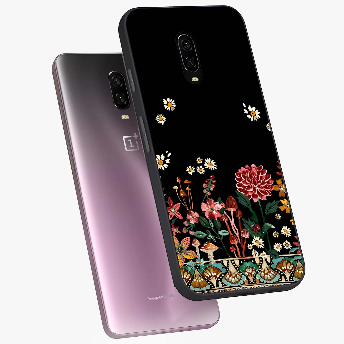 Midnight Bloom Pattern Glass Case displayed in angled mockup highlighting elegant flower design with midnight aesthetic style.