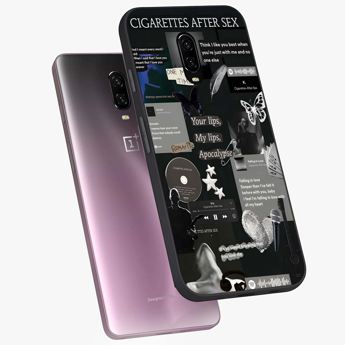 Midnight Love Echo Glass Case displayed in angled mockup highlighting elegant love inspired design with deep aesthetic style.