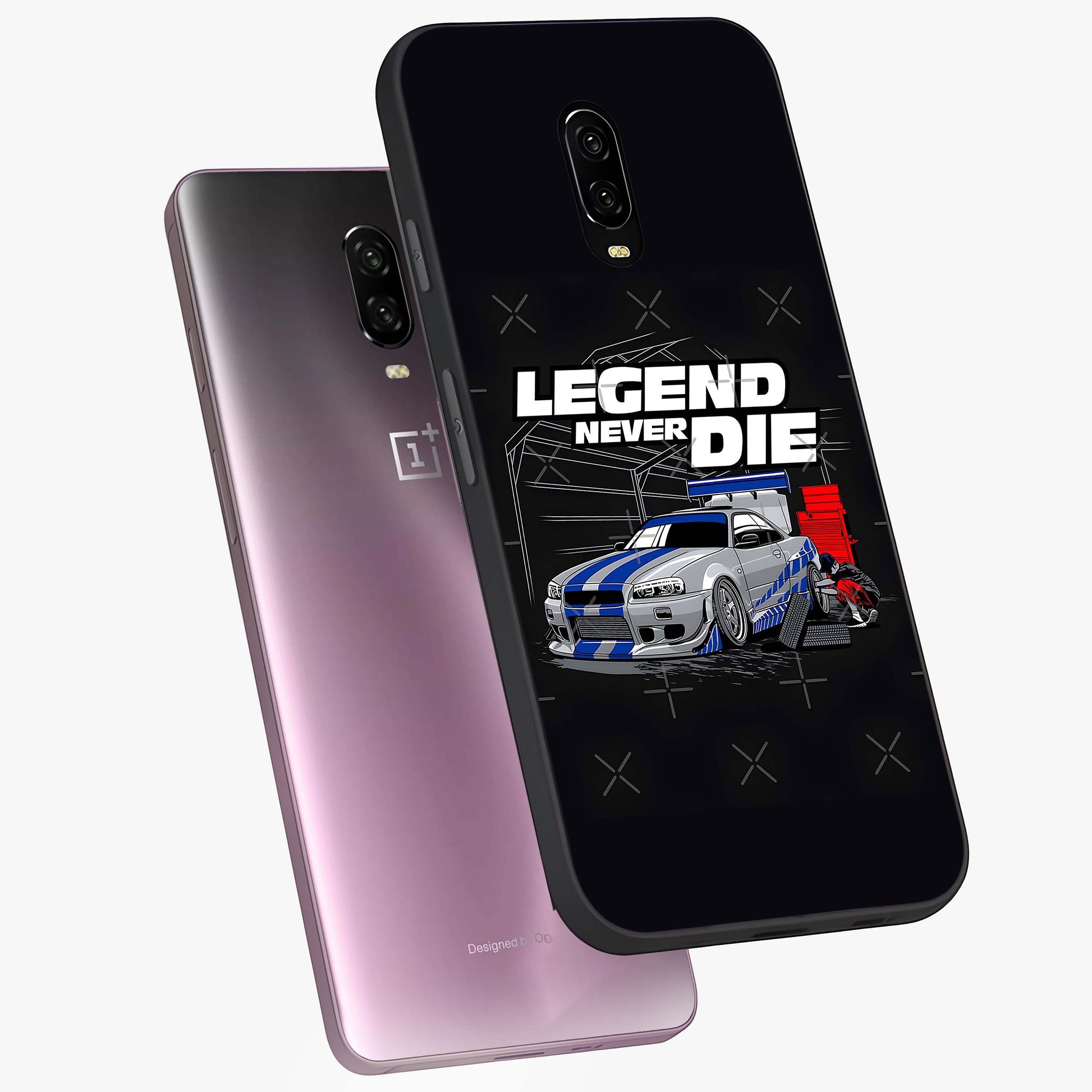 Midnight Racing Legacy Glass Case displayed in angled mockup highlighting dynamic automotive design with bold midnight aesthetic.