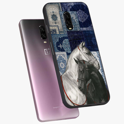 Midnight Stallion Blues Glass Case displayed in angled mockup highlighting powerful stallion illustration with deep midnight tones.