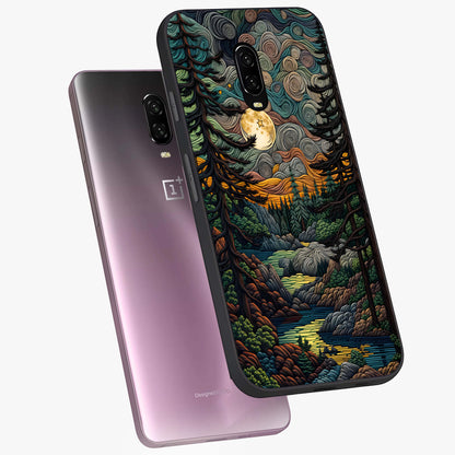 Moonlight Forest Dream Glass Case displayed in angled mockup highlighting dreamy forest design with glowing moon aesthetic.
