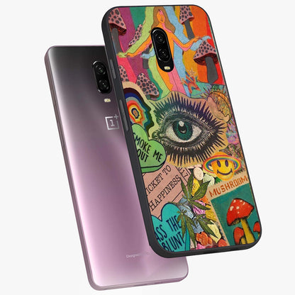 Mystic Eye Wonderland Glass Case displayed in angled mockup highlighting magical eye illustration with dreamy aesthetic.