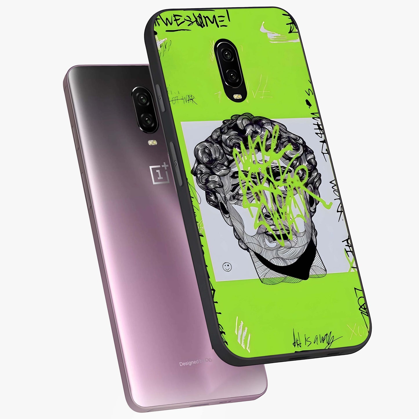 Neo Graffiti Rebellion Glass Case displayed in angled mockup highlighting urban street art design with rebellious aesthetic.