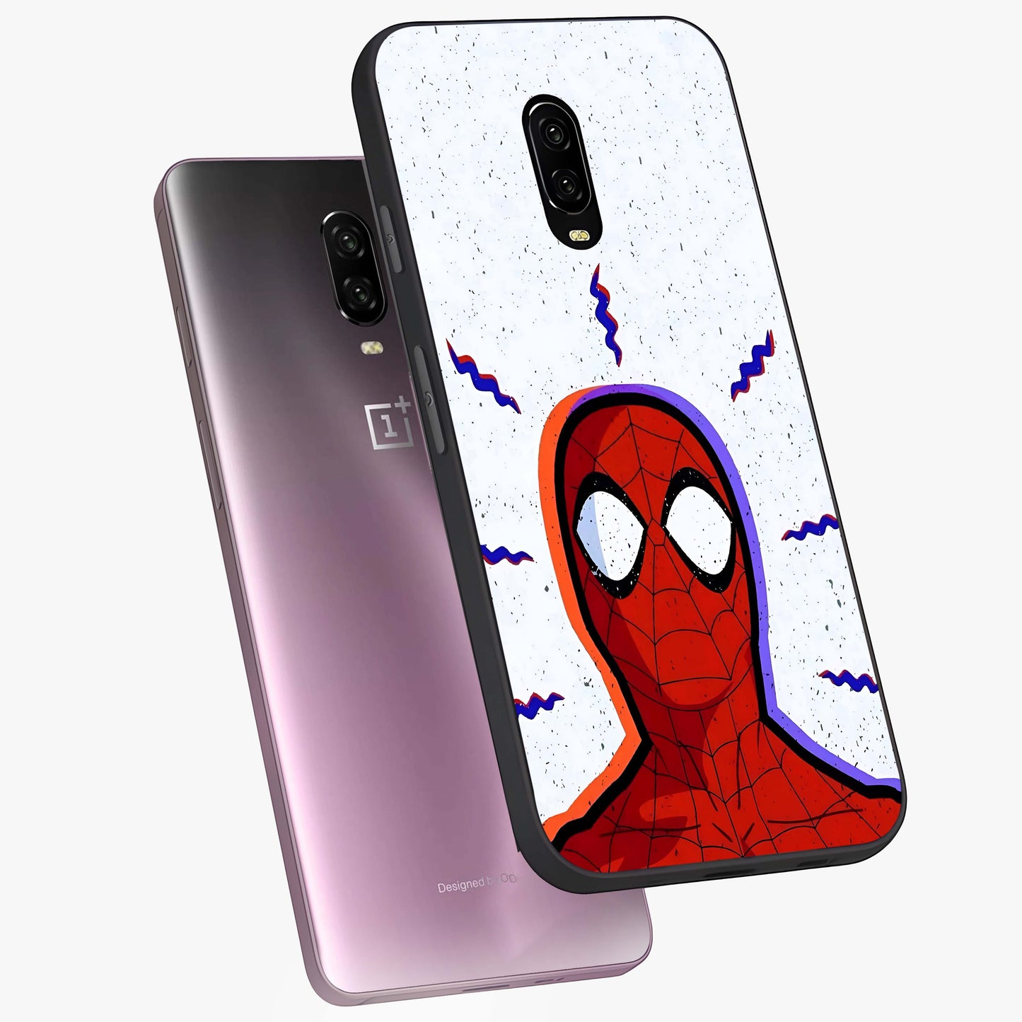 Omg Spiderman Glass Case displayed in angled mockup highlighting dynamic hero illustration with action comic aesthetic.