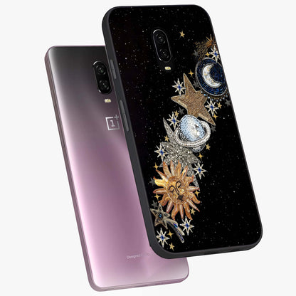 Pearls Universe Object Glass Case displayed in angled mockup highlighting celestial pearl design with dreamy aesthetic.