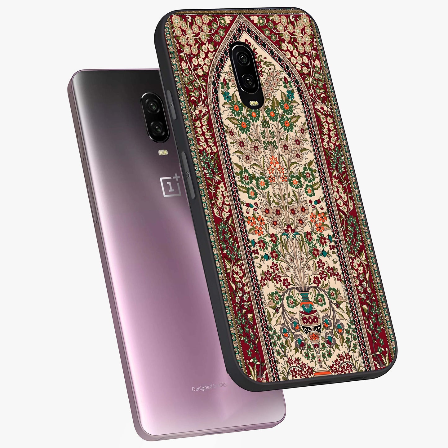 Persian Inspired Glass Case displayed in angled mockup highlighting intricate traditional design with elegant cultural aesthetic.