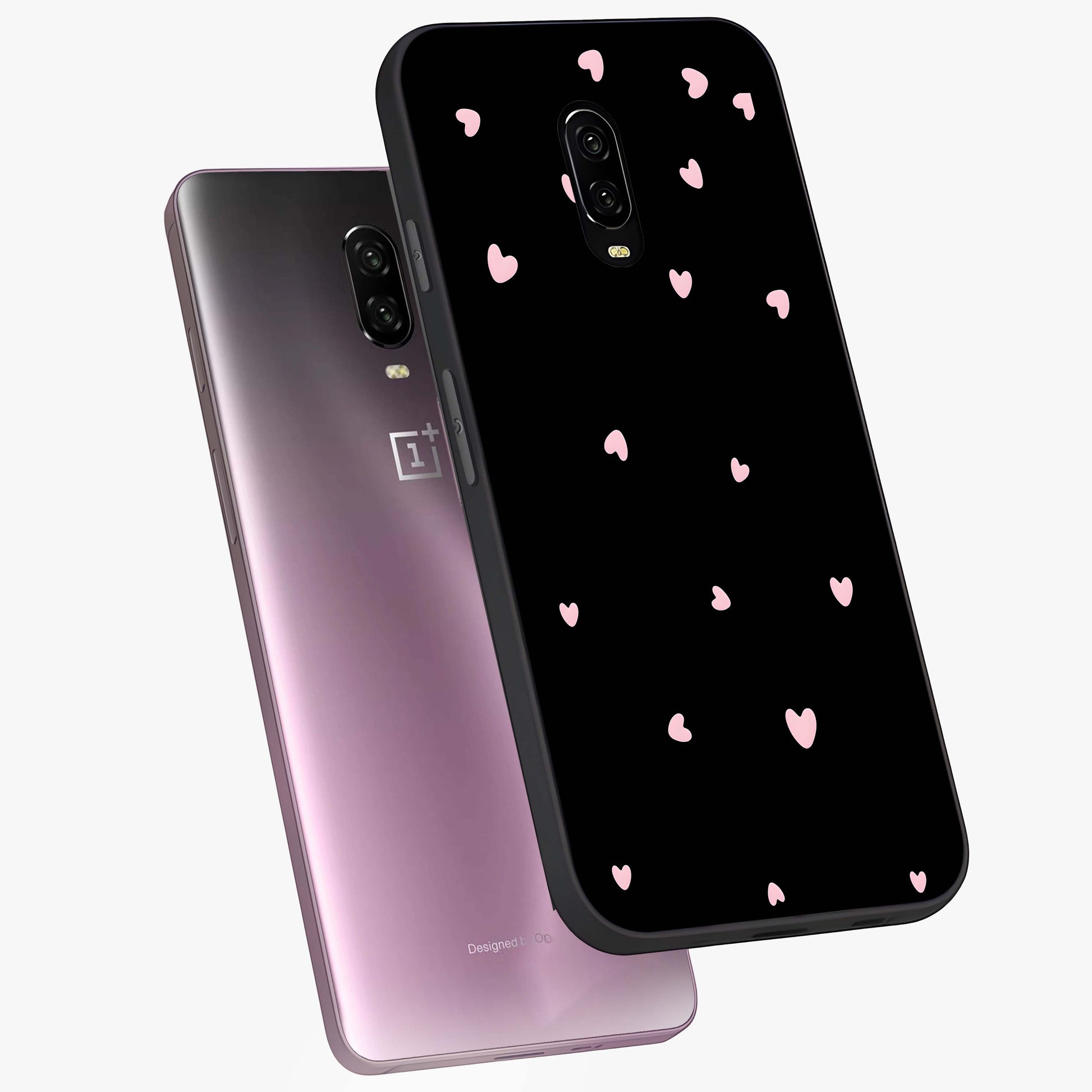 Pink Love Drops Glass Case displayed in angled mockup highlighting cute love drop design with vibrant pink aesthetic.