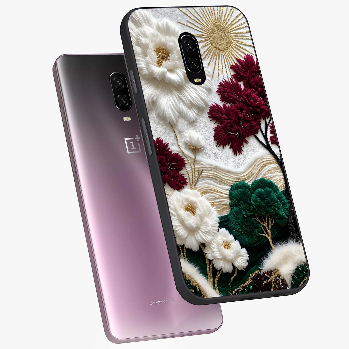 Radiant Bloom Elegance Glass Case displayed in angled mockup highlighting graceful floral design with radiant aesthetic style.