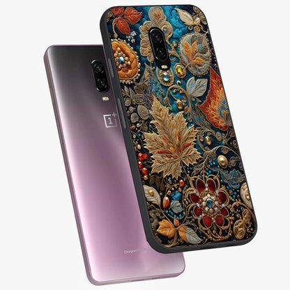 Royal Jewel Garden Glass Case displayed in angled mockup highlighting vibrant jewel inspired floral design with elegant aesthetic.