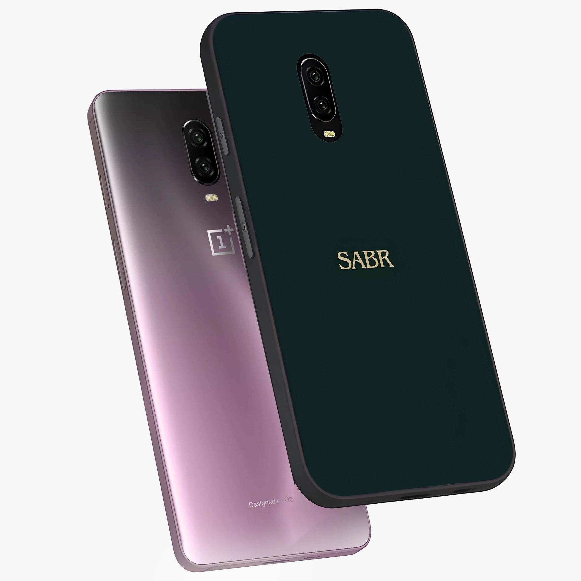 Sabr Minimal Patience Glass Case displayed in angled mockup highlighting simple inspirational design with clean aesthetic style.