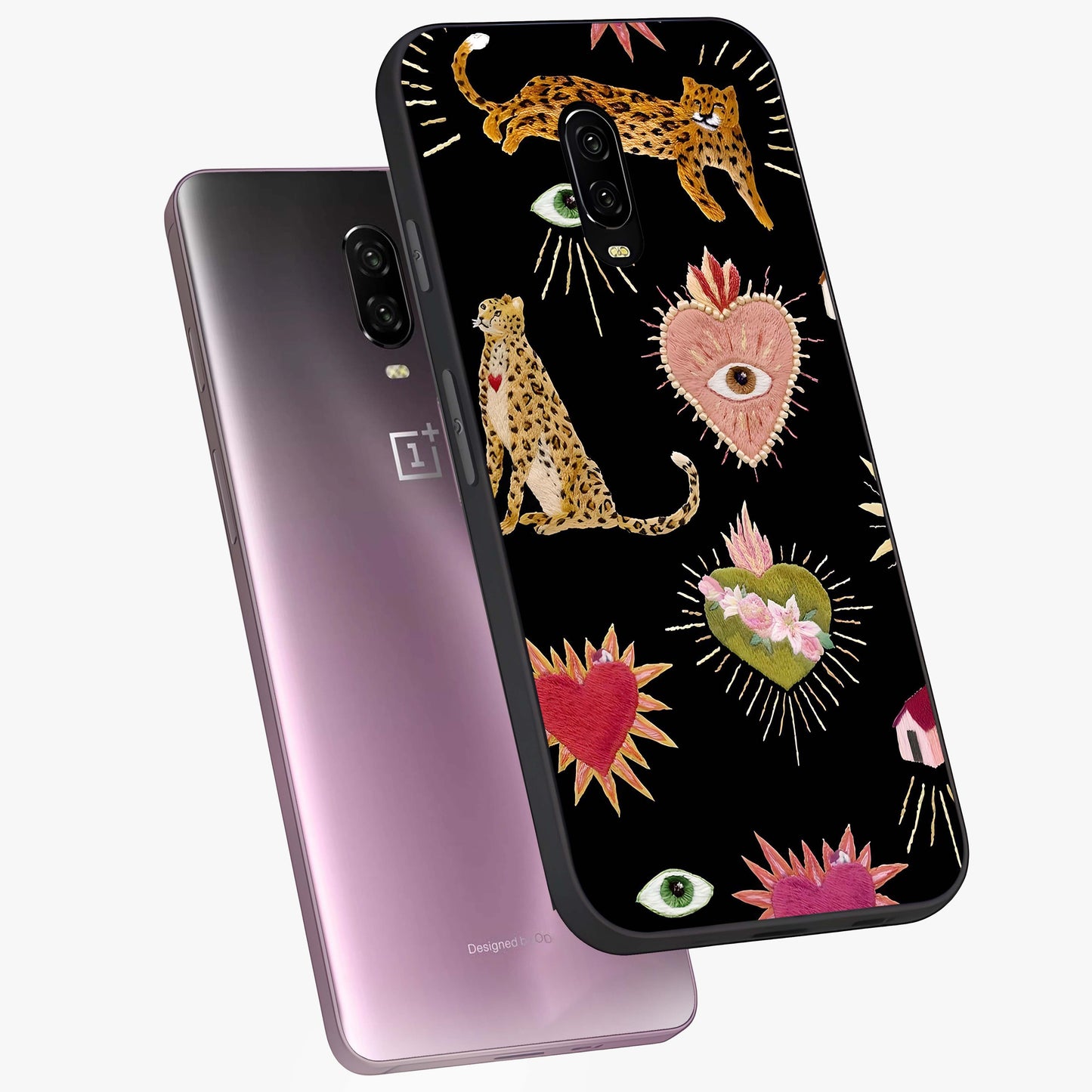 Sacred Jungle Heart Glass Case displayed in angled mockup highlighting lush tropical design with natural aesthetic style.