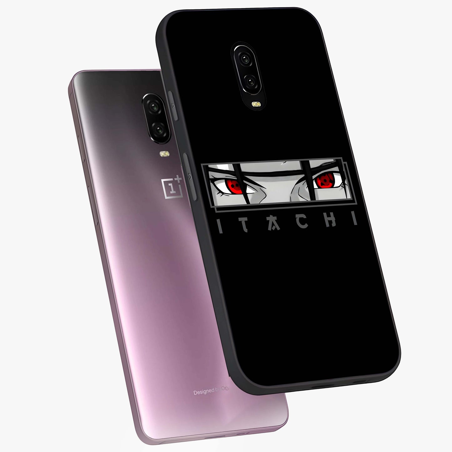 Scarlet Gaze Dominance Glass Case displayed in angled mockup highlighting intense visual design with bold scarlet aesthetic.