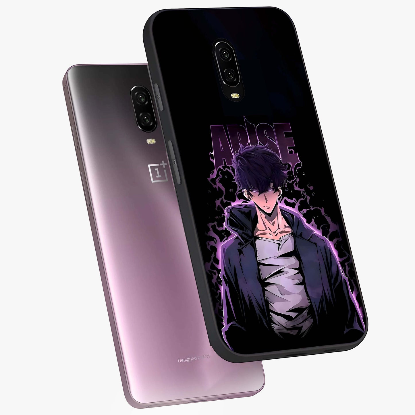 Shadow Monarch Awakening Glass Case displayed in angled mockup highlighting dramatic shadow warrior design with fantasy aesthetic.