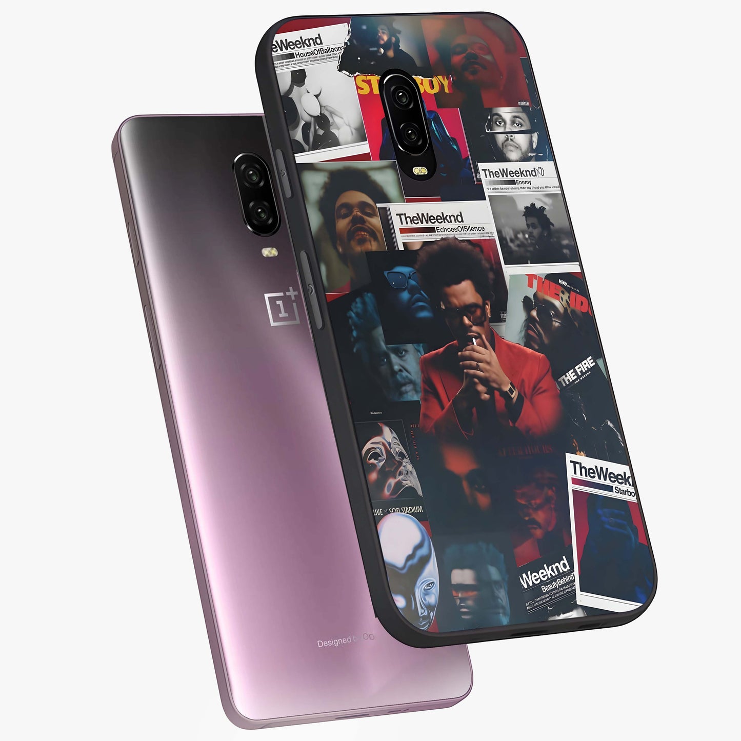 The Weeknd Glass Case displayed in angled mockup highlighting stylish pop culture inspired design with modern aesthetic.