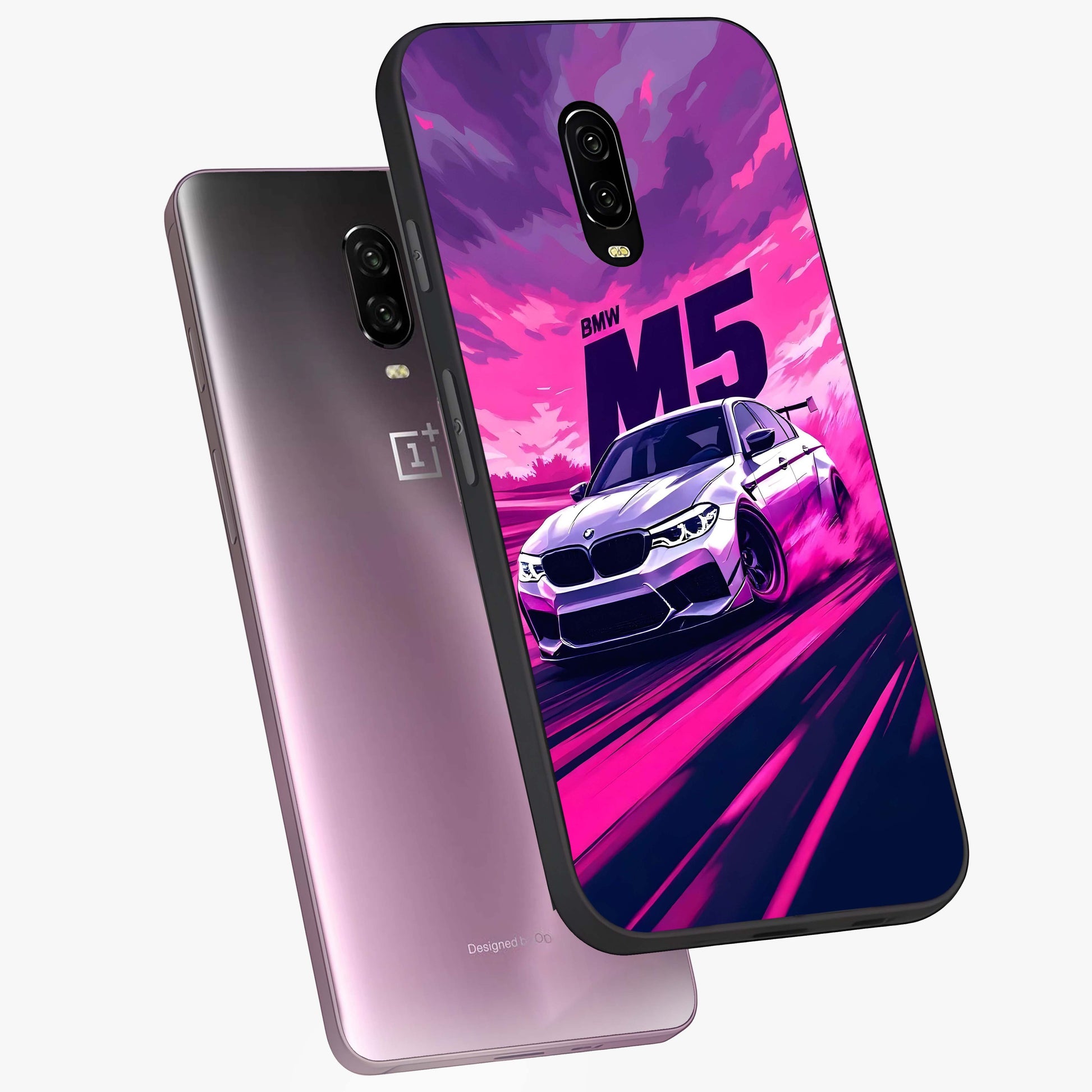 Velocity Drift Pulse Glass Case displayed in angled mockup highlighting dynamic drift design with sporty automotive aesthetic.