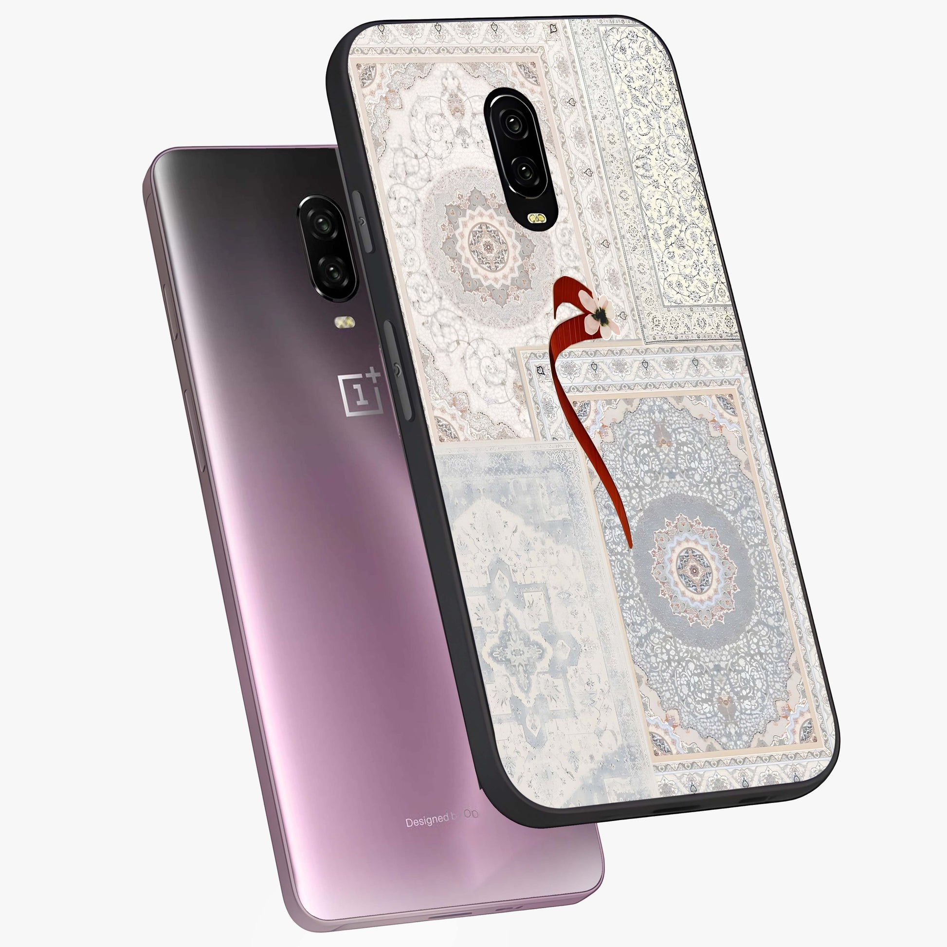 White Aesthetic Bow Glass Case displayed in angled mockup highlighting clean bow design with soft aesthetic style.