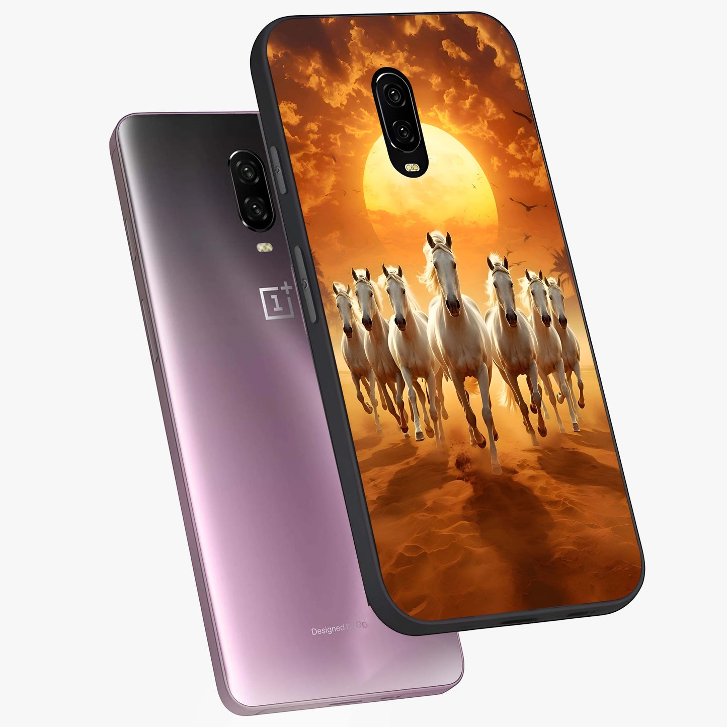 Wild Sunset Majesty Glass Case displayed in angled mockup highlighting vibrant sunset sky design with scenic aesthetic.