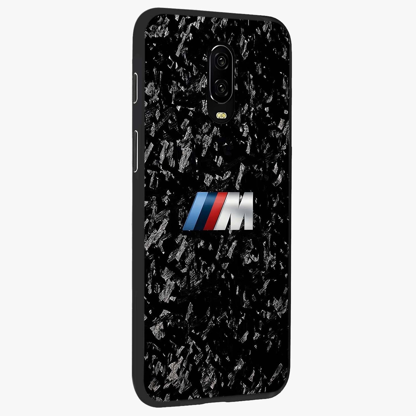 Carbon Speed Mark Glass Case upright view showcasing modern carbon speed graphic with bold automotive theme.