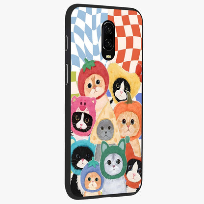 Cats in Fruits Glass Case upright view showcasing charming cat artwork with fun fruity theme.