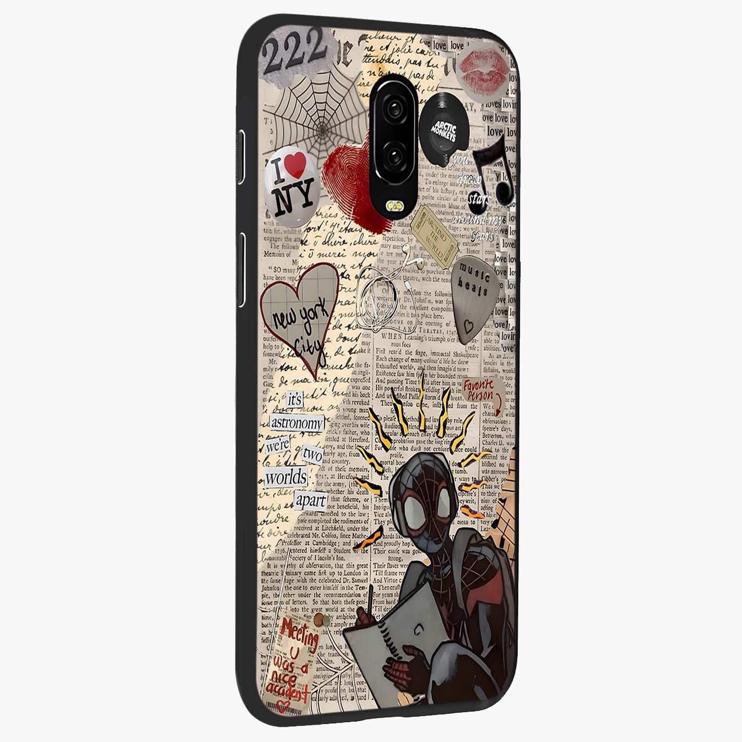 City Dream Sketch Glass Case upright view showcasing urban skyline artwork with stylish hand drawn design.