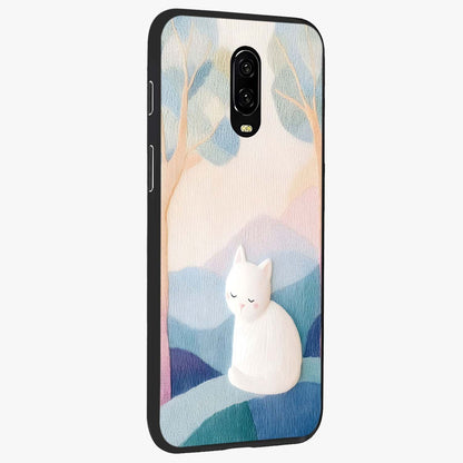Cotton Dream Cat Glass Case upright view showcasing charming cat artwork with cozy dreamy theme.