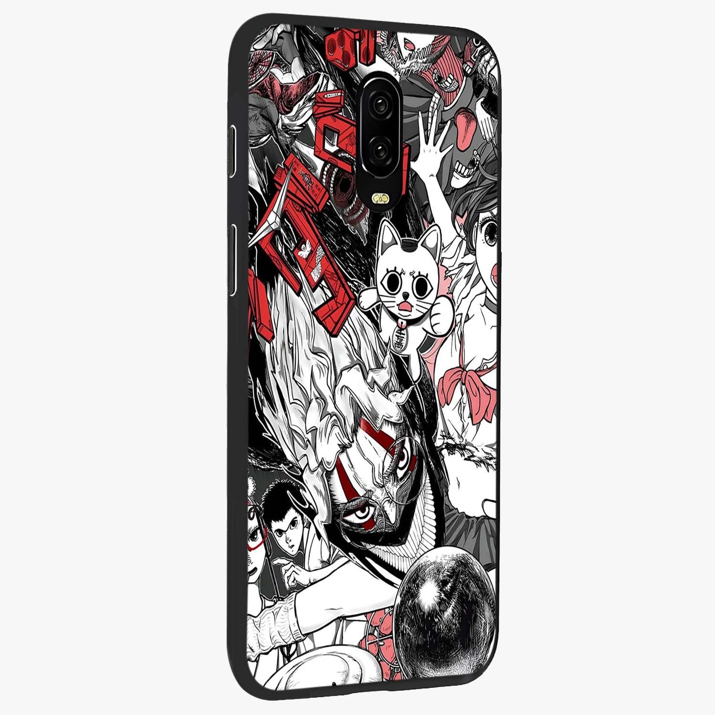 Crimson Chaos Panel Glass Case upright view showcasing intense crimson artwork with dramatic aesthetic style.