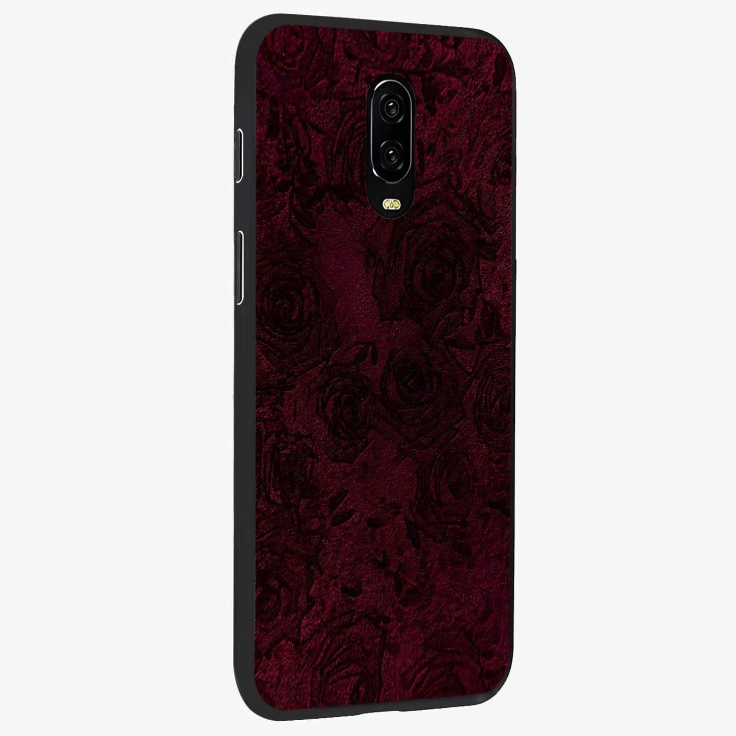 Crimson Fade Flow Glass Case upright view showcasing dynamic crimson flow artwork with stylish abstract theme.