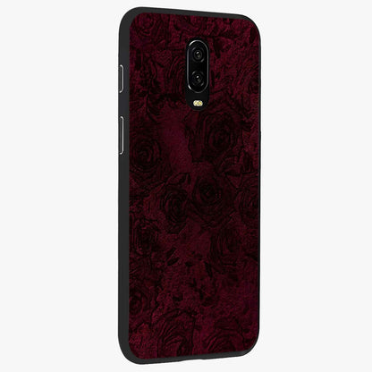 Crimson Fade Flow Glass Case upright view showcasing dynamic crimson flow artwork with stylish abstract theme.