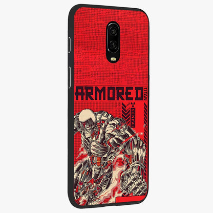 Crimson Mecha Titan Glass Case upright view showcasing dynamic robotic titan design with sci-fi inspired theme.