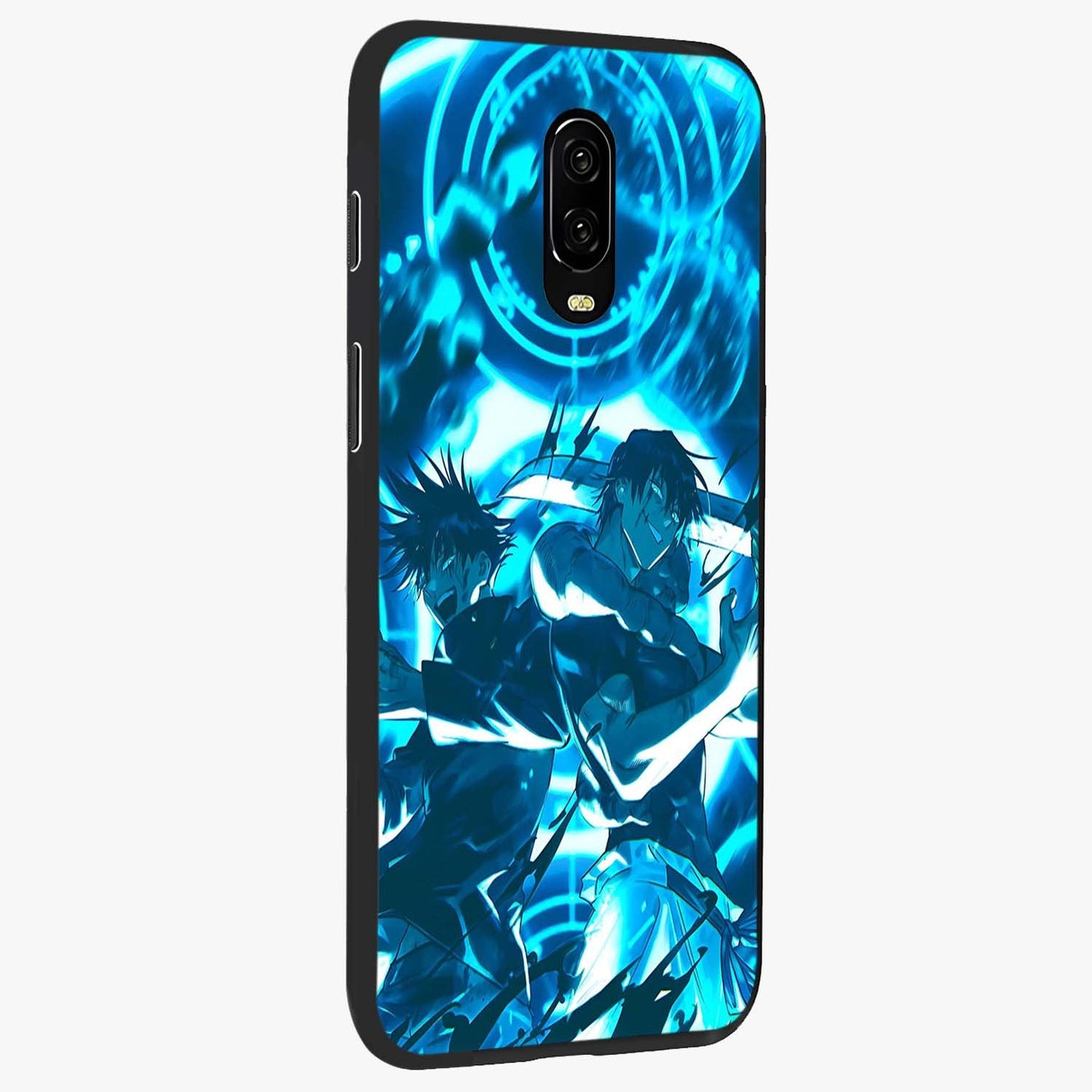 Cursed Energy Clash Glass Case upright view showcasing dramatic clash artwork with bold supernatural theme.