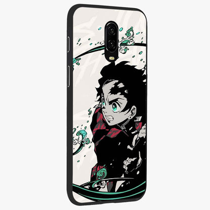 Demon Slayer Glass Case upright view showcasing powerful anime artwork with intense warrior theme.