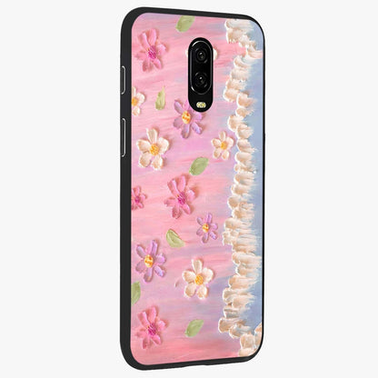 Dreamy Painted Garden Glass Case upright view showcasing vibrant floral garden artwork with artistic nature theme.