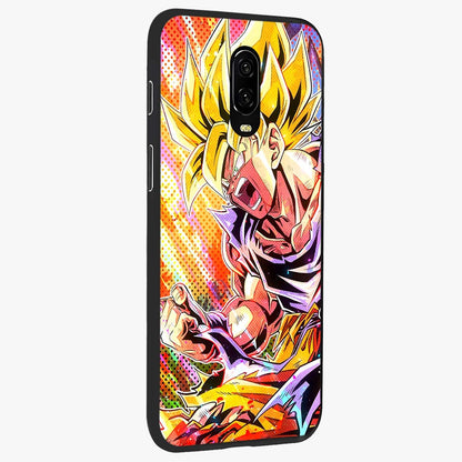 Firing Goku Glass Case upright view showcasing energetic anime artwork with bold warrior theme.