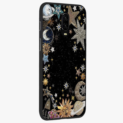 Galactic Jewel Stars Glass Case upright view showcasing glittering star jewel artwork with vibrant galaxy theme.