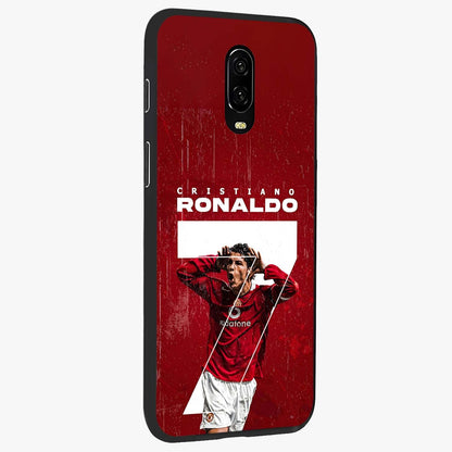Goal Celebration Legacy Glass Case upright view showcasing dynamic football inspired artwork with victory celebration aesthetic.