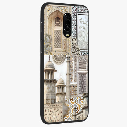Mughal Marble Legacy Glass Case upright view showcasing ornate Mughal design with luxurious traditional theme.