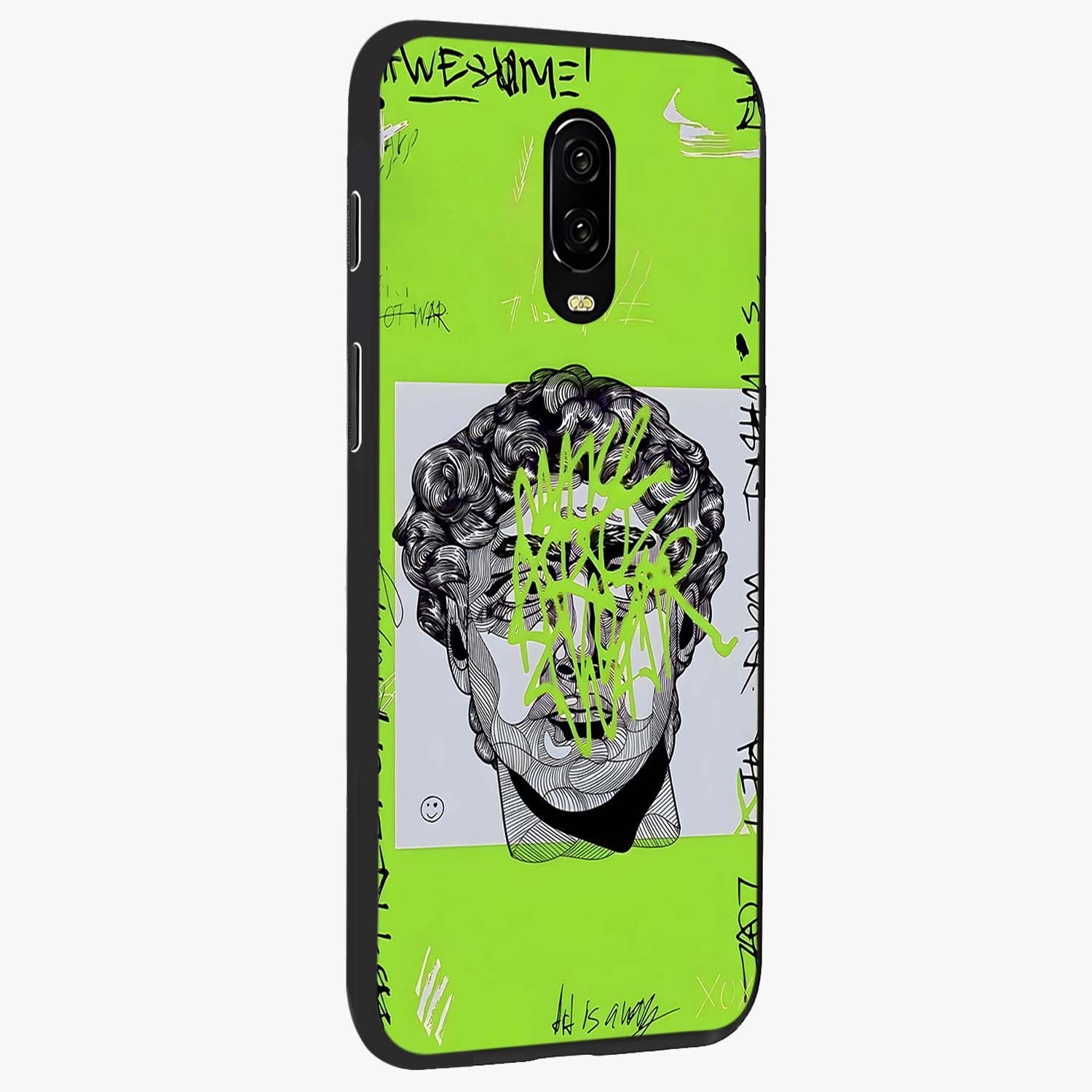 Neo Graffiti Rebellion Glass Case upright view showcasing colorful graffiti artwork with bold modern street style.