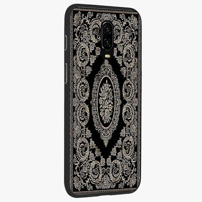 Noir Bloom Elegance Glass Case upright view showcasing graceful floral artwork with luxurious dark theme.