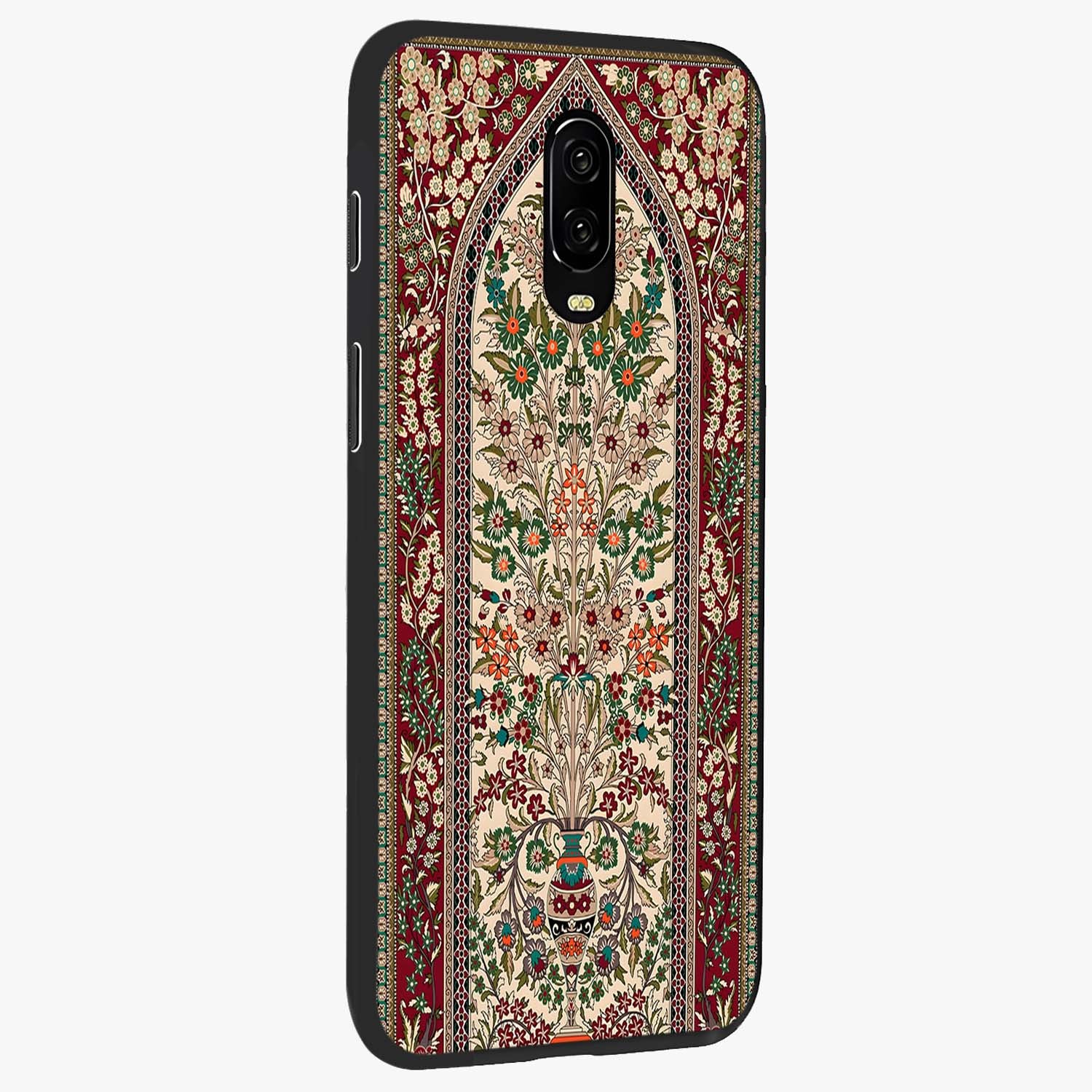 Persian Inspired Glass Case upright view showcasing decorative Persian artwork with rich heritage theme.