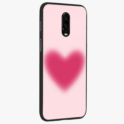 Pink Aura Heart Glass Case upright view showcasing romantic heart artwork with soft pastel theme.