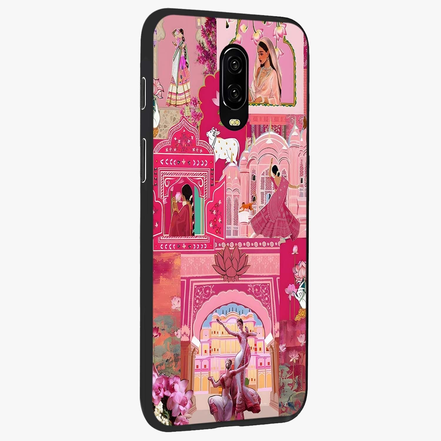 Pink Palace Muse Glass Case upright view showcasing artistic palace artwork with graceful royal theme.